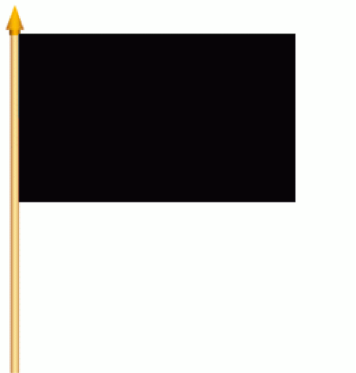Schwarz einfarbig Stockflagge 30x45 cm