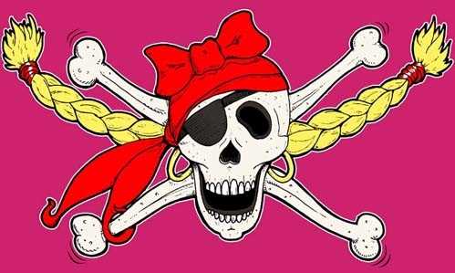 Pirat Piratenprinzessin Flagge 90x150 cm