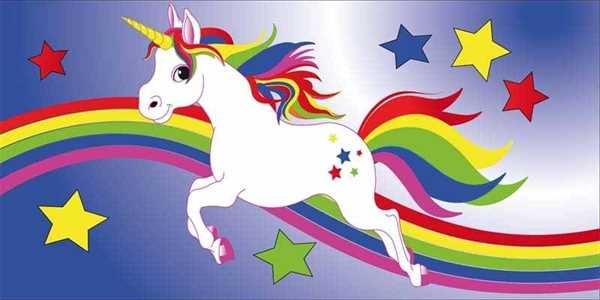 Einhorn Regenbogen Badetuch, Strandtuch 70x140 cm