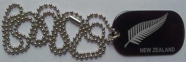 Neuseeland mit Feder Dog Tag 30x50 mm (Erkennungsmarke)