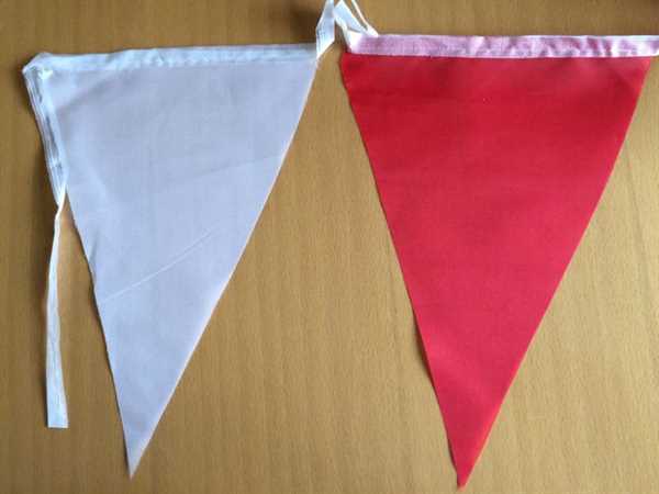 Schützenfest Polen Wimpelkette rot-weiß 8,90 Meter / 32 Flaggen 15x22 cm Abverkauf Restposten