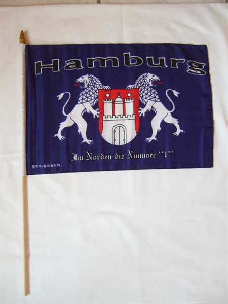 Hamburg im Norden die Nr. 1 Stockflagge 30x45 cm,160 Dernier (G) Abverkauf