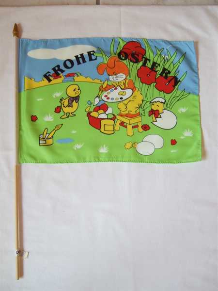 Ostern-Frohe Ostern 1 Stockflagge 30x45 cm,160 Dernier (G)Abverkauf