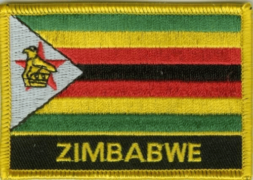 Simbabwe Aufnäher / Patch mit Schrift 8 x 5 cm (F)
