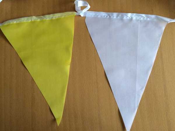 Vatikan Kirchenfarben Wimpelkette gelb-weiß 8,90 Meter / 32 Flaggen 15x22 cm Abverkauf Restposten