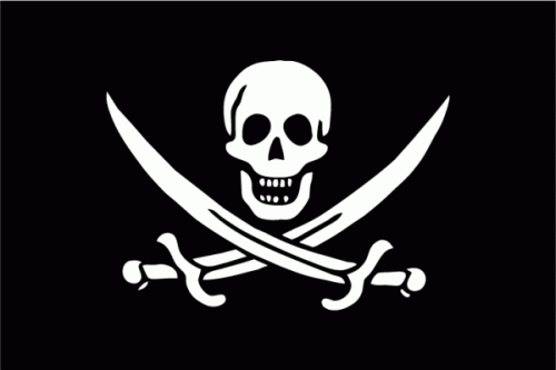 Pirat mit Säbel (Jack Rackham) Flagge 90x150 cm,160 Dernier (G)