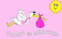 Geburt Hurra ein Mädchen Flagge 90x150 cm Geburt Hurra ein Mädchen Flagge 90x150 cm