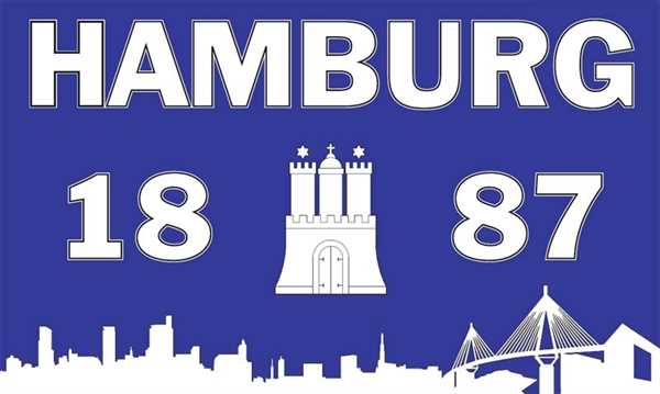 Hamburg 1887 Silhouette Flagge 90x150 cm