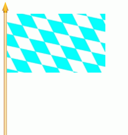 Bayern große Rauten Stockflagge 30x45 cm