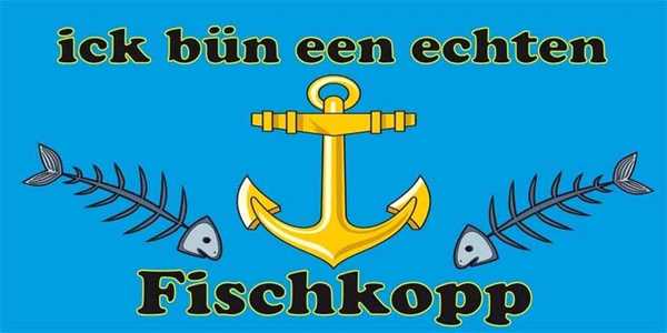 Moin, ick bün een echten Fischkopp Badetuch, Strandtuch 70x140 cm
