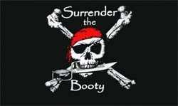 Pirat Surrender the Booty Flagge 90x150 cm Abverkauf