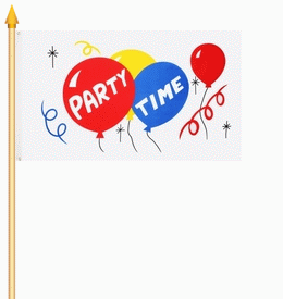 Party Time Stockflagge 30x40 cm Abverkauf