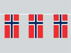Norwegen Flaggenkette 6 Meter / 8 Flaggen 30x45 cm
