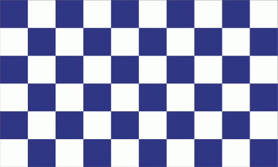 Karo blau - weiß Hohlsaum/Tunnel Flagge 60x90 cm Sonderpreis