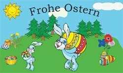 Ostern-Frohe Ostern 3 (Hase mit Osterei) Flagge 90x150 cm