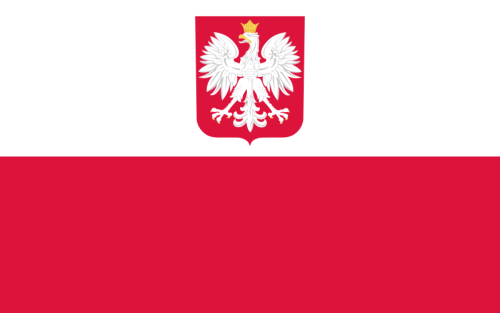 Polen mit Wappen Flagge 150x250 cm mit 2 Ösen