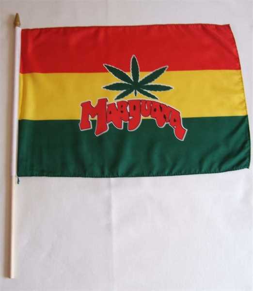 Marihuana Cannabis Stockflagge 30x45 cm,160 Dernier (G)Abverkauf