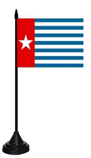 West Papua, Morgenstern Tischflagge 10x15 cm