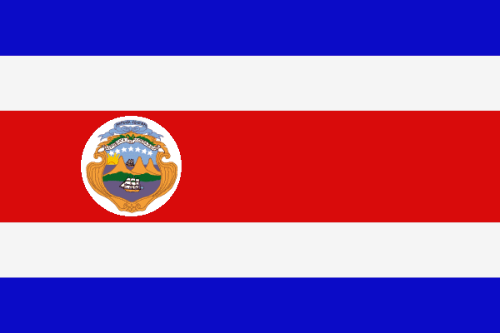 Costa Rica mit Wappen Flagge 90x150 cm