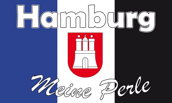 Hamburg meine Perle 3 Flagge 90x150 cm