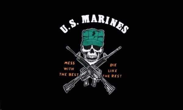 US Marine Corps - Mess with the best Flagge 60x90cm,160 Dernier (G)