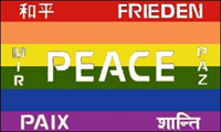 Peace - Regenbogen 7 Sprachen Frieden Flagge 60x90 cm Peace - Regenbogen 7 Sprachen Frieden Flagge 60x90 cm