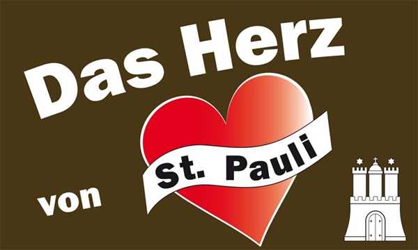 St. Pauli - Das Herz von St. Pauli Flagge 90x150 cm