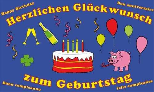 Geburtstag Herzlichen Glückwunsch zum Geburtstag Flagge 90x150 cm