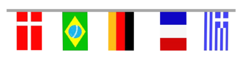 Internationale Flaggenkette 16,80 Meter / 32 Flaggen 30x45 cm Restposten