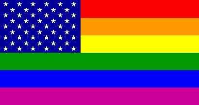 Regenbogen USA Sterne Flagge 90x150 cm