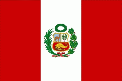 Peru mit Wappen Flagge 90x150 cm