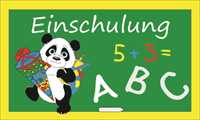 Schule Einschulung Panda Kindermotiv Flagge 90x150 cm Schule Einschulung Panda Kindermotiv Flagge 90x150 cm