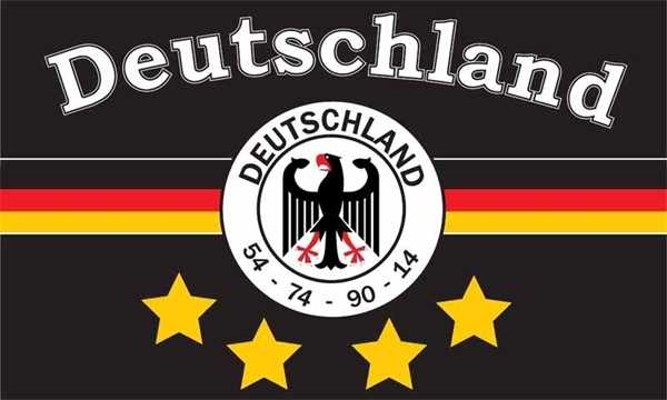 Deutschland 7, 4 Sterne Flagge 150x250 cm mit 2 Ösen