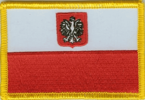 Polen mit Wappen kleine Aufnäher / Patch 4x6 cm