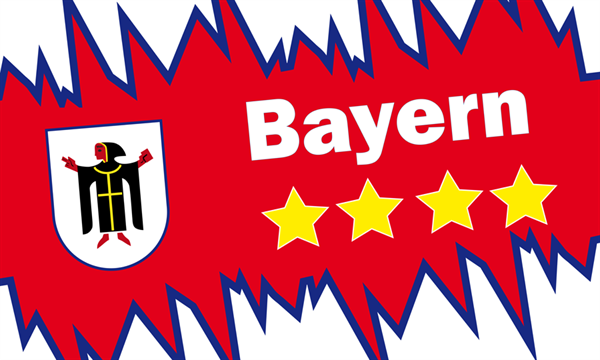Bayern Zacken 4 Sterne Flagge 90x150 cm