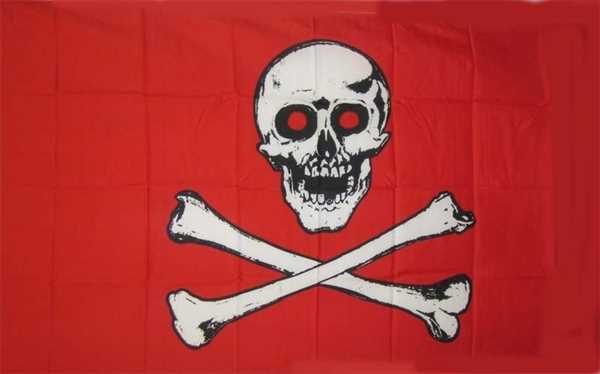 Pirat rote Augen rotes Tuch Flagge 60x90 cm,160 Dernier (G) Sonderangebot