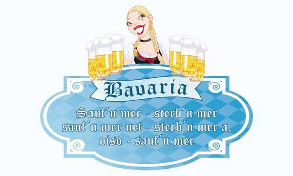 Bier - Bavaria Bayern Oktoberfest Trinkspruch mit Frau Flagge 90x150 cm