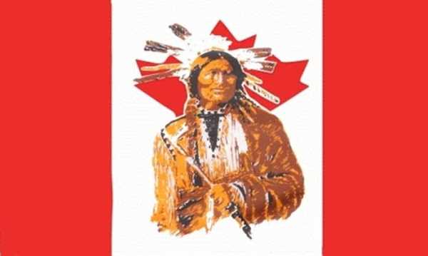 Kanada mit Indianer Flagge 90x150 cm