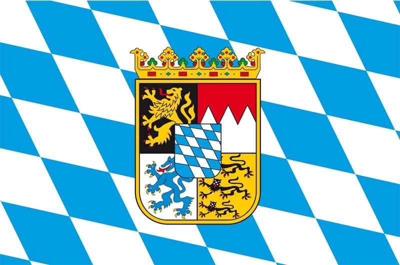 Bayern mit Wappen Flagge 150x250 cm Bundesländer / Regionen Flaggen
