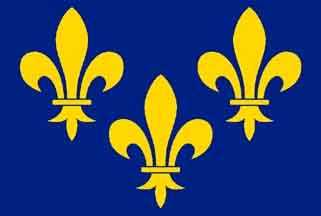 Ile de France (Fleur de Lis) Region Flagge 90x150 cm