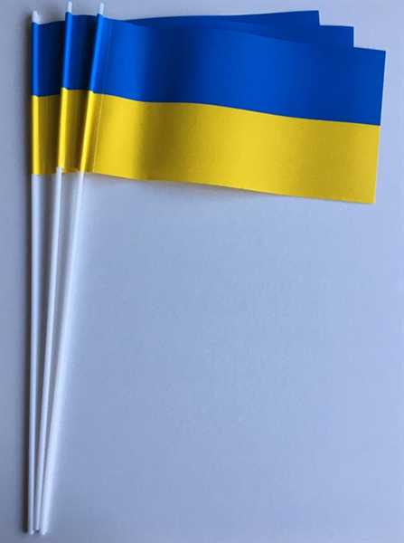 Ukraine ohne Wappen Papierflagge VPE 50 Stück Abverkauf