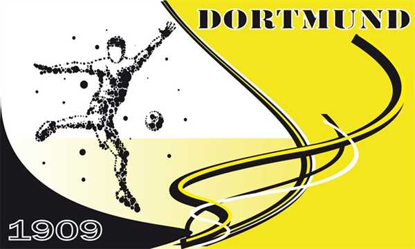Dortmund 1909 Fußballspieler Flagge 90x150 cm