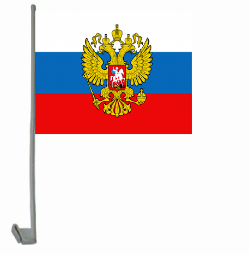 Russland mit Adler Autoflagge 30x45 cm ( Digitaldruck )