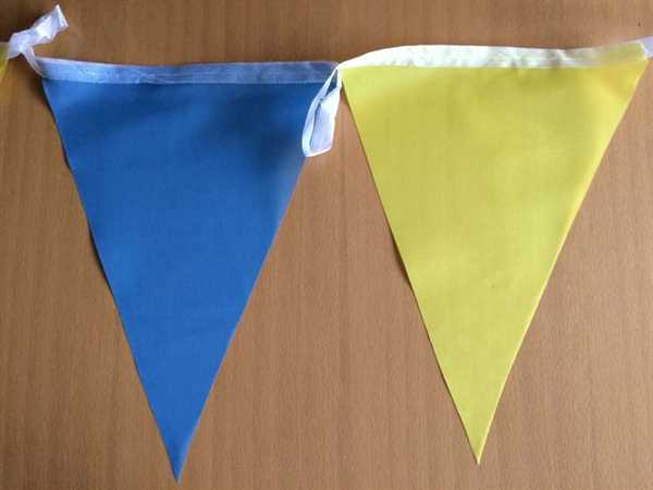 Schützenfest Ukraine Wimpelkette gelb-blau 8,90 Meter / 32 Flaggen 15x22 cm Abverkauf Restposten