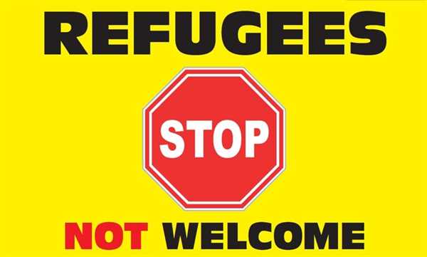 Willkommen - Flüchtlinge nicht Willkommen Flagge 90x150 cm