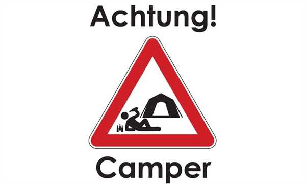 Achtung Camper Camping Flagge 90x150 cm