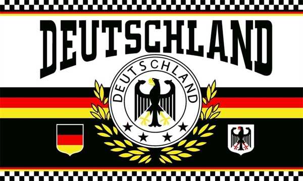 Deutschland 2 Lorbeerkranz 4 Sterne Flagge 150x250 cm mit 2 Ösen