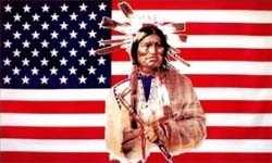 USA mit Indianer Flagge 90x150 cm,160 Dernier (G)