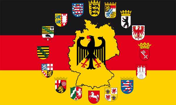 Deutschland 16 Bundesländer Flagge 90x150 cm,160 Dernier (G)