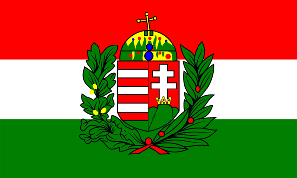 Ungarn mit Wappen Flagge 60x90 cm